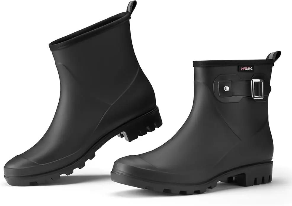 HISEA Women's Ankle Rain Boots Waterproof, Fashion Short Garden Shoes Anti-slip for Women with Comfortable Insole by GreenHaven Gardens