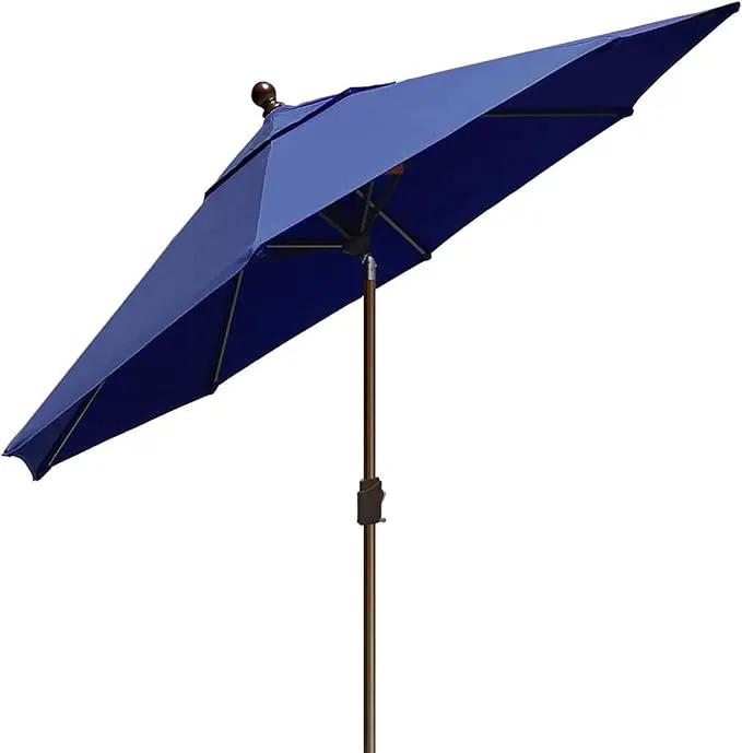 EliteShade USA 10-Year-Non-Fading 9Ft Market Umbrella Patio Umbrella Outdoor Table Umbrella with Ventilation, Navy Blue by GreenHaven Gardens