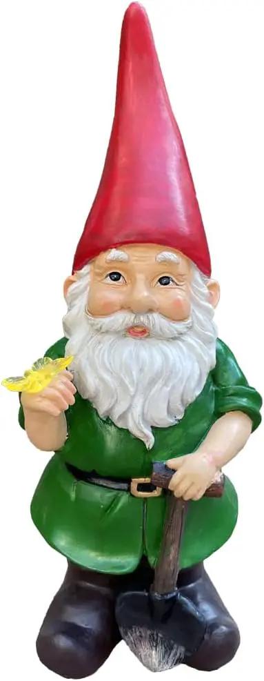 Solar Powered 2 Gnomes Playing with Ball, Decorated Solar Light, Garden Decorations Statues, Garden Light Decor for Lawn Ornaments by GreenHaven Gardens