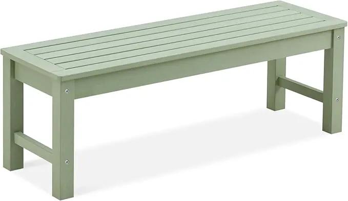 Psilvam Outdoor Bench, Two Person Poly Lumber Porch Bench, Weatherproof Garden Bench That Never Rot and Fade, All-Weather Patio Bench Suit for Garden, Porch, and Park (Green) by GreenHaven Gardens