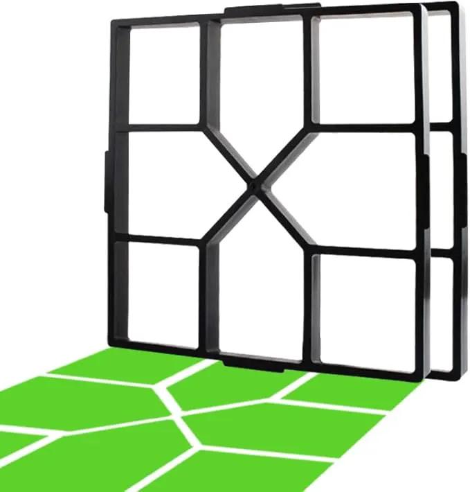 CJGQ 15.7"x15.7"x1.57"Walk Maker Reusable Concrete Path Maker Molds Stepping Stone Paver (Square 2-Pack) by GreenHaven Gardens