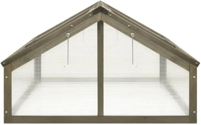 Firwood Garden Portable Wooden Greenhouse - Raised Flower Planter with 2 Roofs, Mini Greenhouse Cabinet for Outdoor Indoor Use, 44.8"x31.4"x19.6"/Gray by GreenHaven Gardens