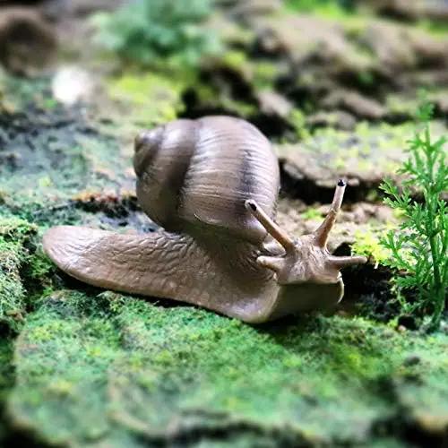 2 Pcs Snail Figurine Miniature Snail Model Realistic Animal Figurines Fairy Garden Micro Landscape Decor by GreenHaven Gardens