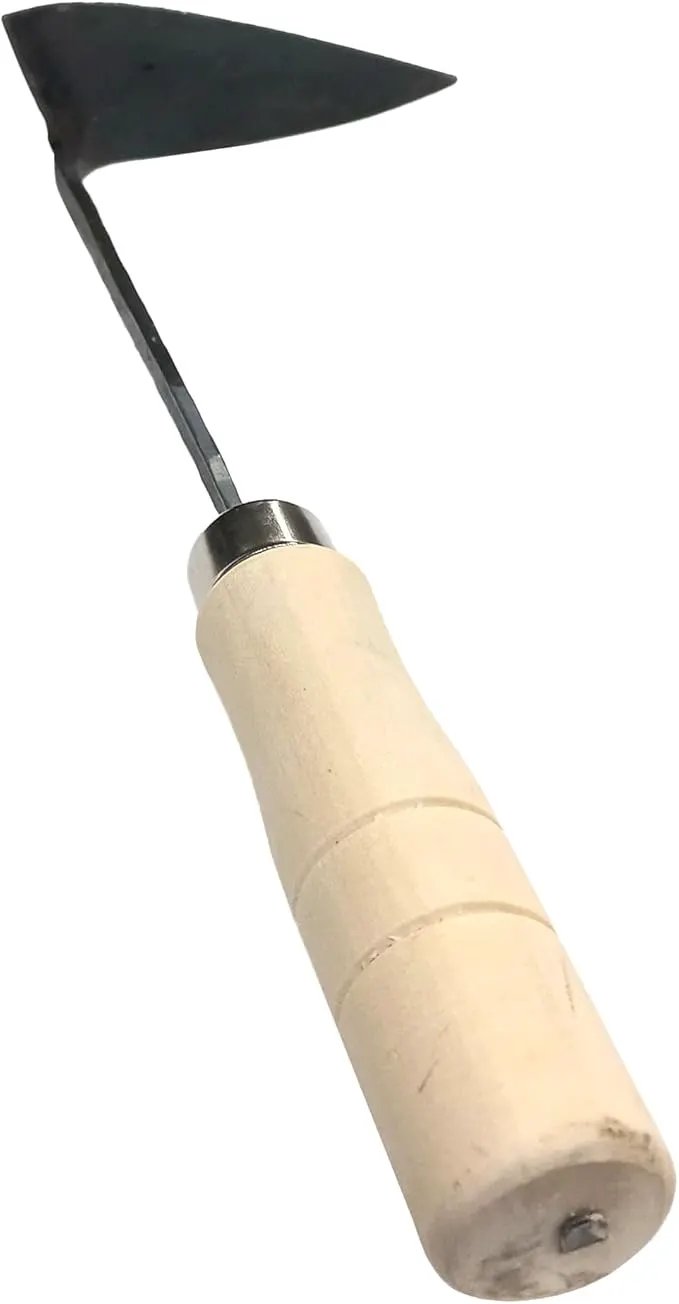 Korean Gardening Tool ho-mi Hand Plow Hoe Spade, Trowel, Weeder, and More! an Excellent Tool for use in Any Vegetable or Flower Garden 12.40 Inches (Round Triangle) by GreenHaven Gardens