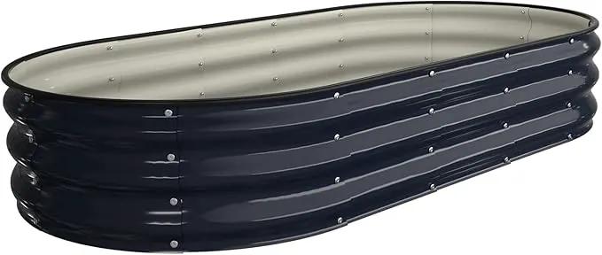 Kesfitt Raised Garden Bed Kit,Outdoor Galvanized Planter Raised Boxes with Safety Edging and Gloves,Large Metal Raised Garden Beds for Gardening Vegetables,Fruits,Flower(6x3x1FT) by GreenHaven Gardens