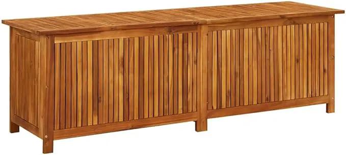 vidaXL Outdoor Storage Box, [Load Capacity Gallon] Deck Box with Gas-Lift Lid, Storage Chest with Water-Resistant Zippered Bag Inside, 68.9''x19.7''x22.8'', Solid Acacia Wood by GreenHaven Gardens