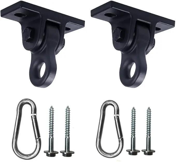 Heavy Duty Black Swing Hangers Screws Bolts Included Over 5000 lb Capacity Playground Porch Yoga Seat Trapeze Wooden Sets Indoor Outdoor 2 Pack by GreenHaven Gardens