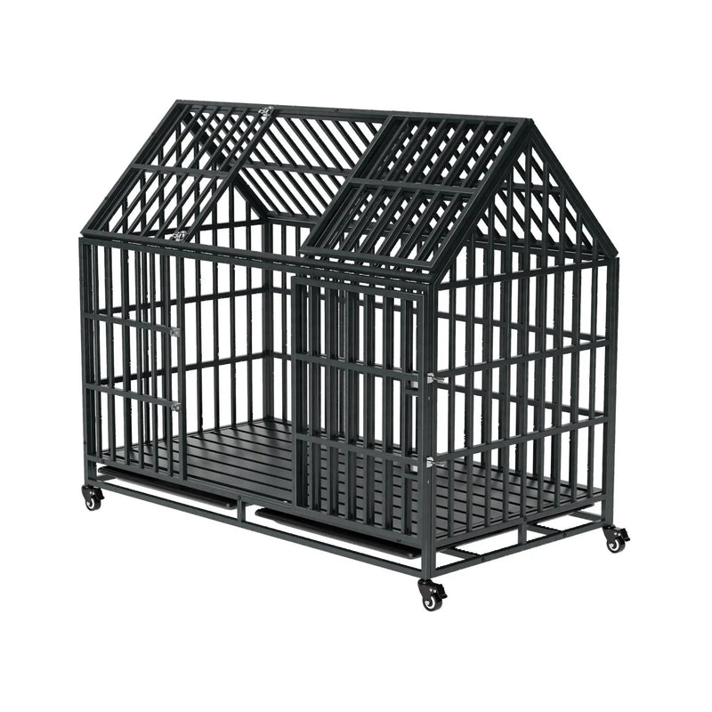 52-Inch Heavy-Duty Dog Crate With Roof Top Escape Proof Design (SAK90267) by SAKSBY WHOLESALE