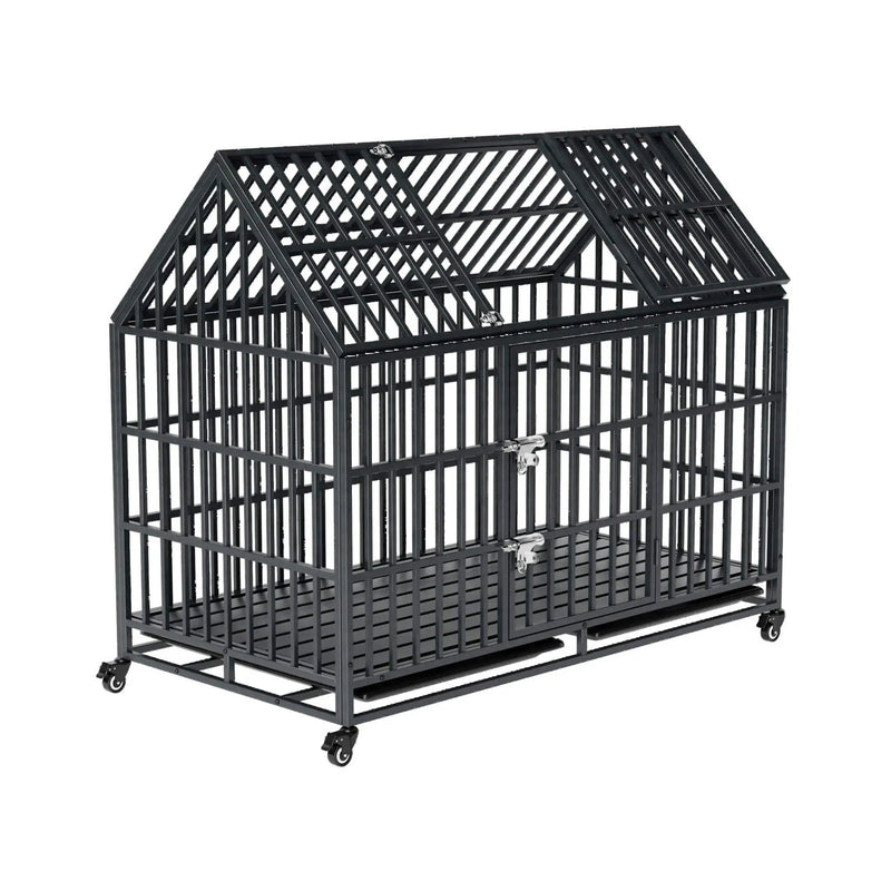 52-Inch Heavy-Duty Dog Crate With Roof Top Escape Proof Design (SAK90267) by SAKSBY WHOLESALE