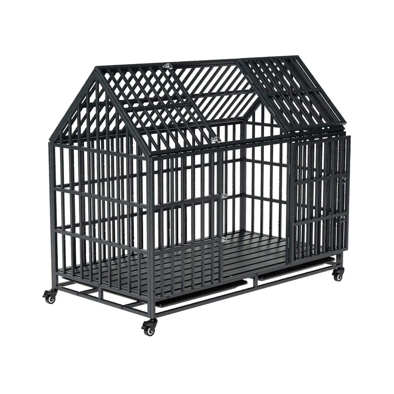 52-Inch Heavy-Duty Dog Crate With Roof Top Escape Proof Design (SAK90267) by SAKSBY WHOLESALE