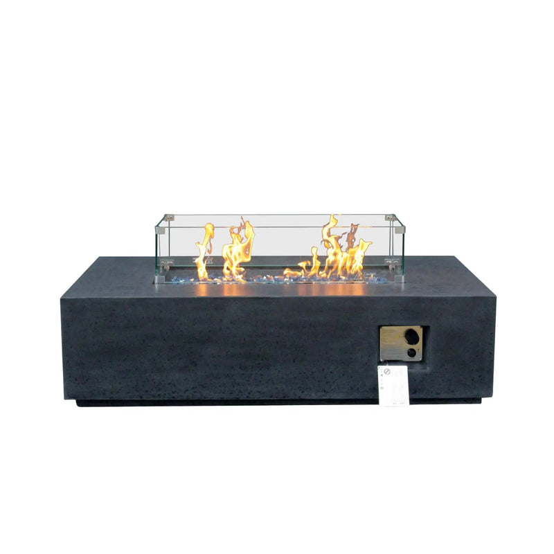 Alora 52" Outdoor Concrete Liquid Propane Rectangular Fire Pit Table (SAK84314) by SAKSBY WHOLESALE