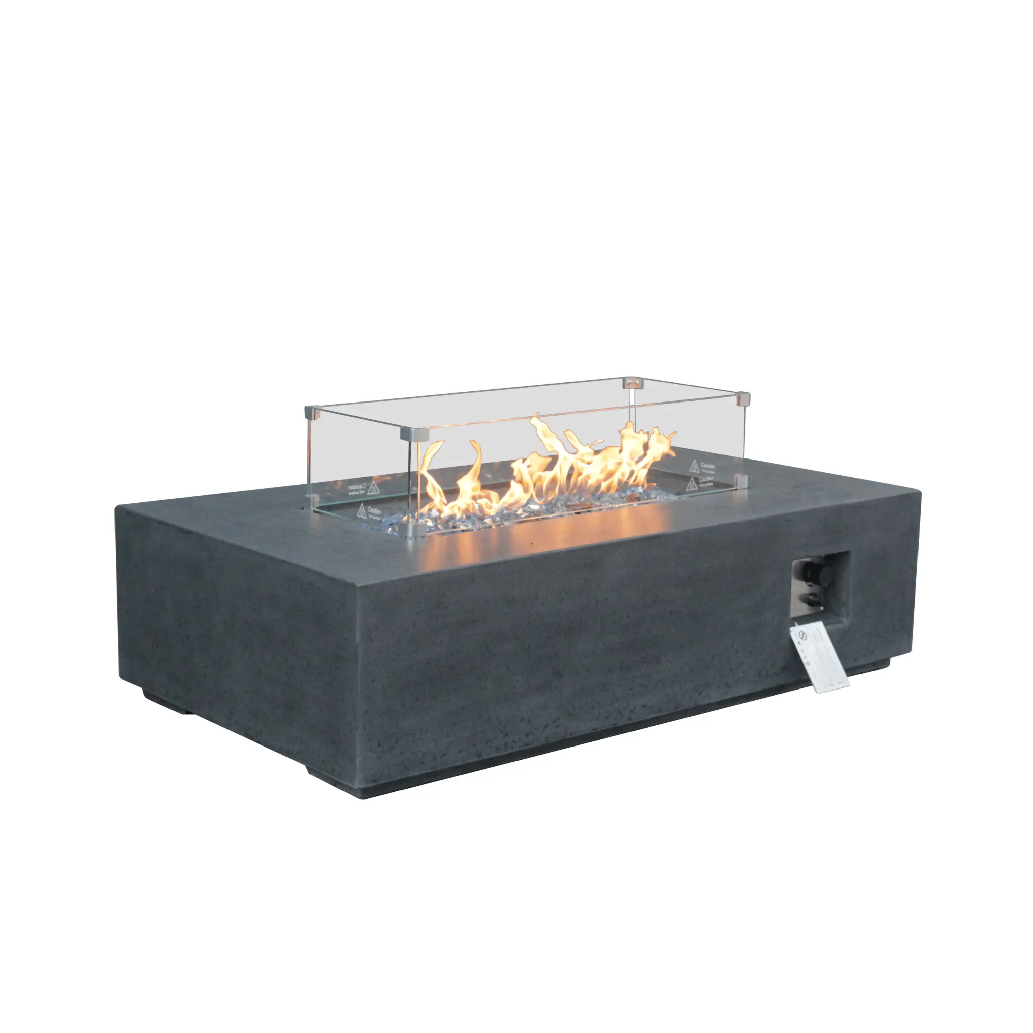 Alora 52" Outdoor Concrete Liquid Propane Rectangular Fire Pit Table (SAK84314) by SAKSBY WHOLESALE