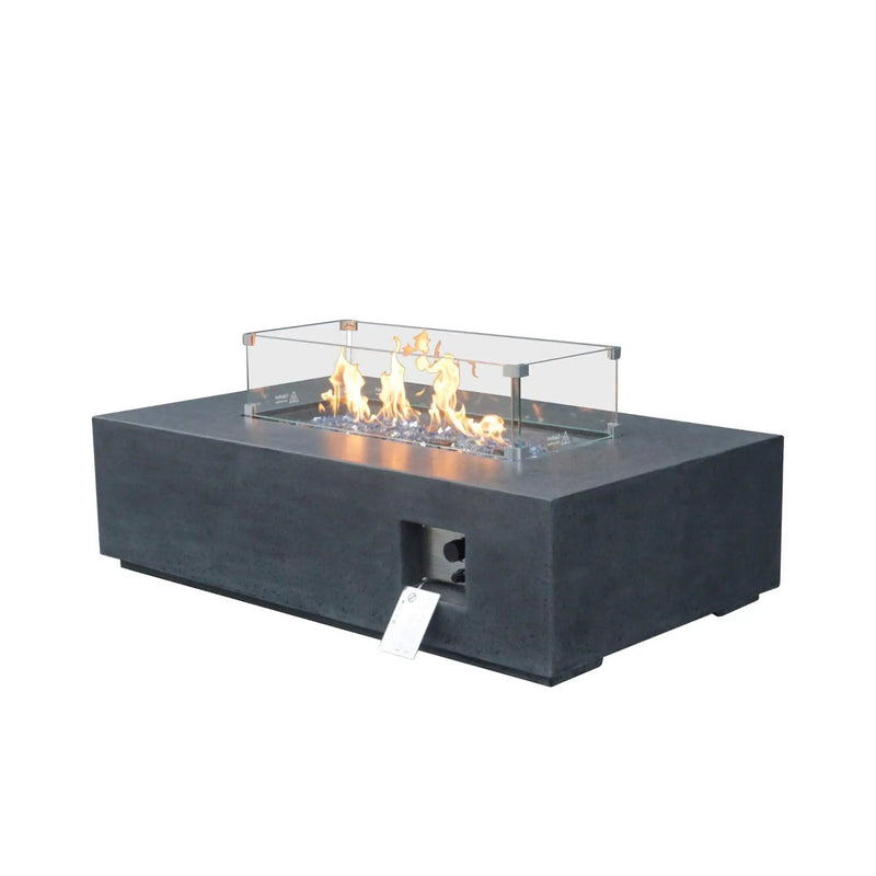 Alora 52" Outdoor Concrete Liquid Propane Rectangular Fire Pit Table (SAK84314) by SAKSBY WHOLESALE