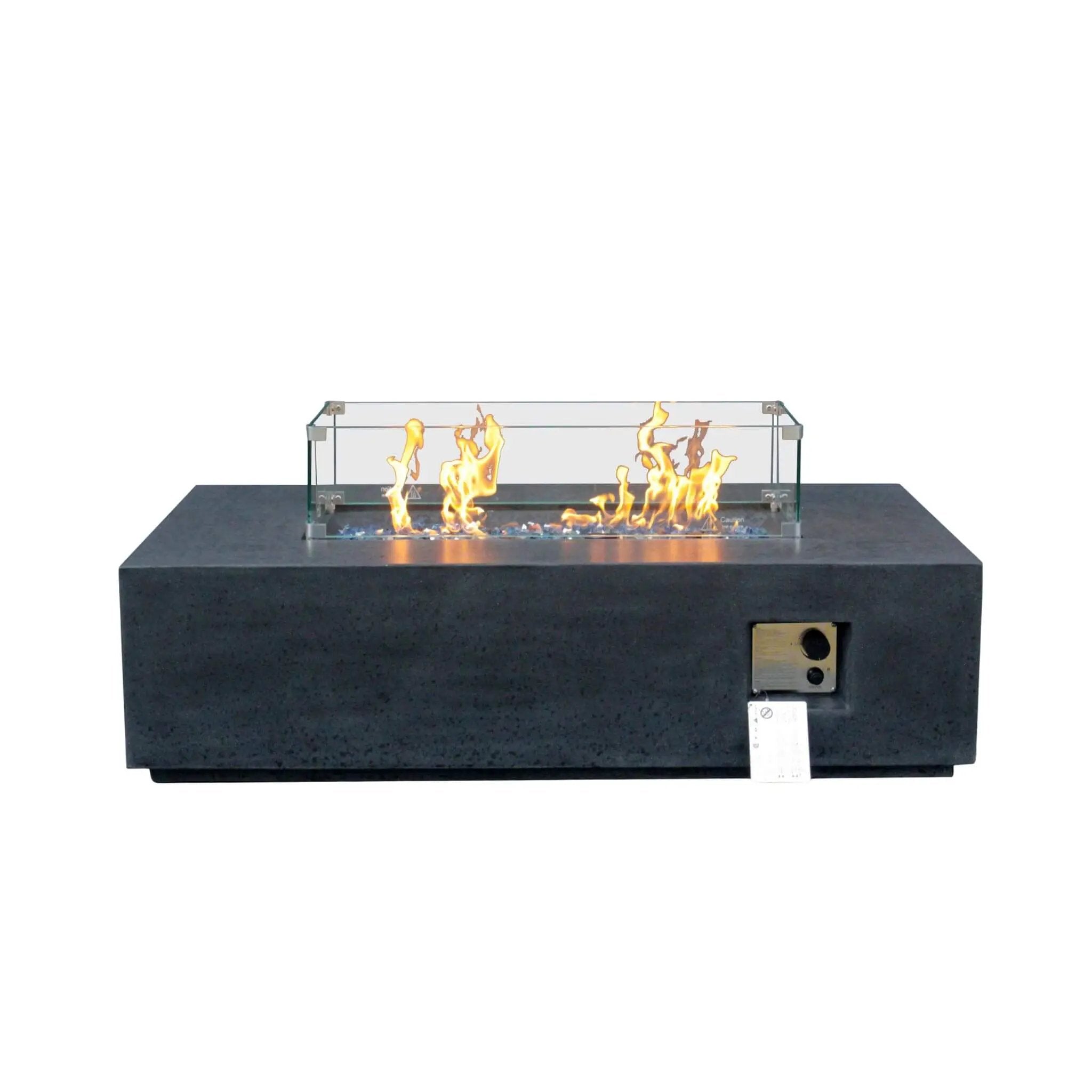 Alora 52-Inch Portable Concrete Rectangular Propane Fire Pit Table With Repair Kit (SAK52304) by SAKSBY WHOLESALE