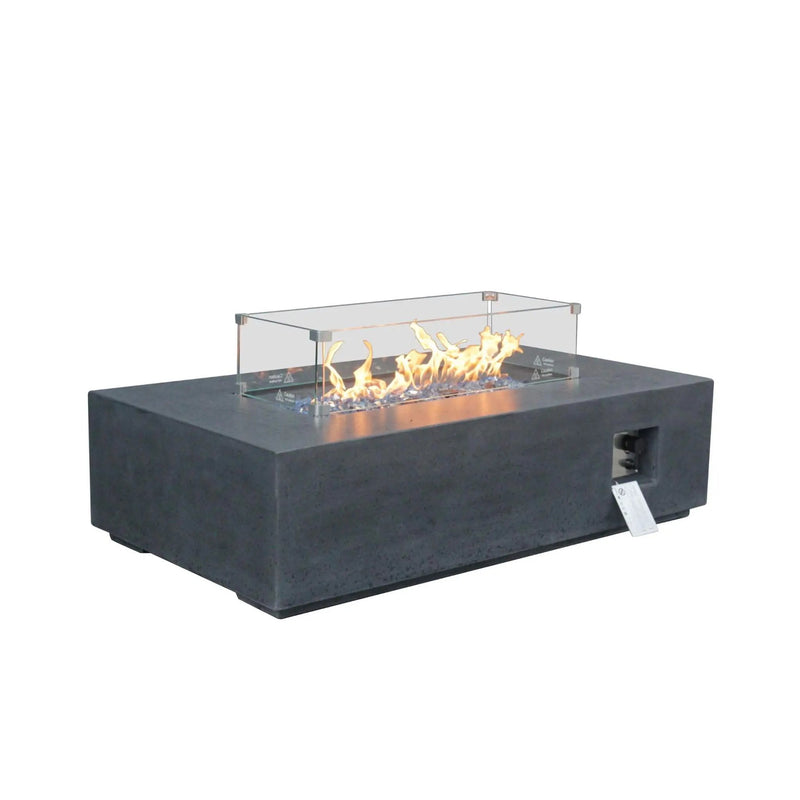 Alora 52-Inch Portable Concrete Rectangular Propane Fire Pit Table With Repair Kit (SAK52304) by SAKSBY WHOLESALE
