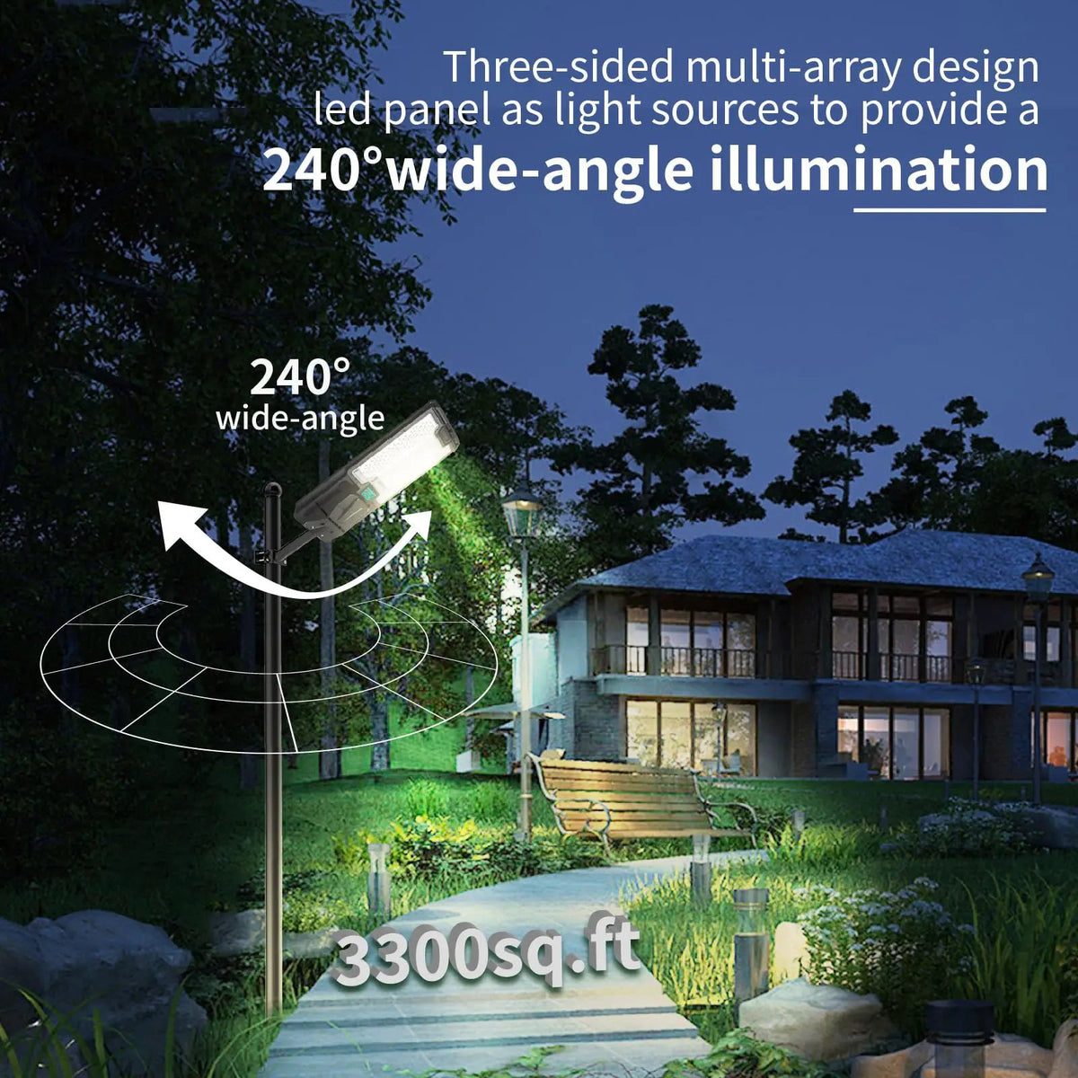 5200W Solar Street Lights Outdoor, Waterproof Commercial Dusk to Dawn, 200000LM Solar Flood Lights Outdoor Motion Sensor by Outdoor Solar Outlet