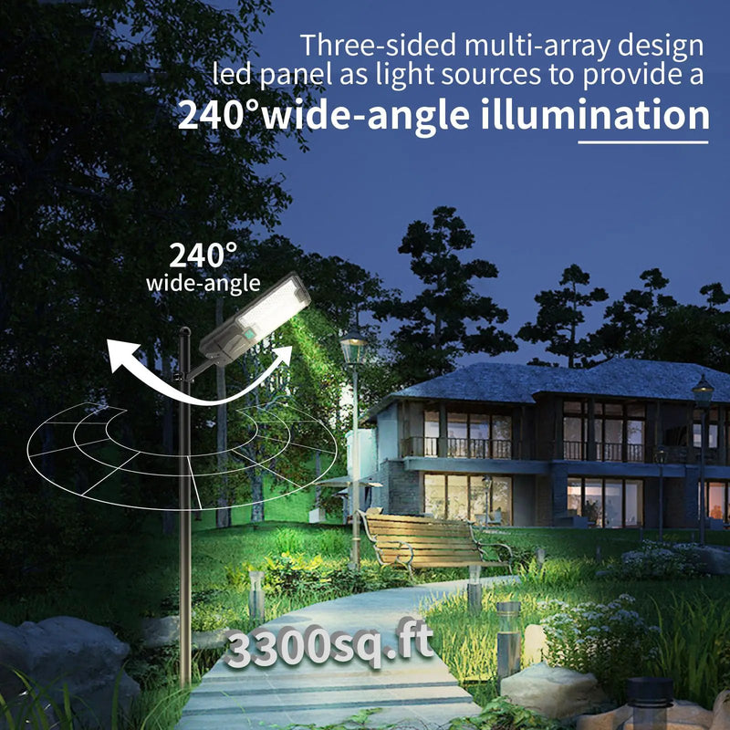 5200W Solar Street Lights Outdoor, Waterproof Commercial Dusk to Dawn, 200000LM Solar Flood Lights Outdoor Motion Sensor by Outdoor Solar Outlet
