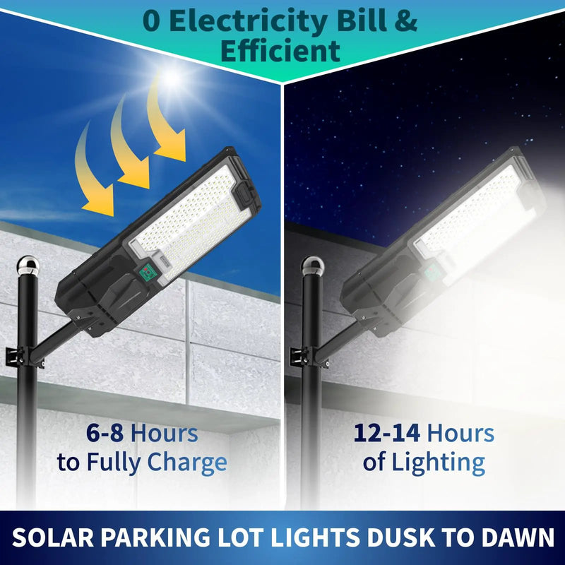 5200W Solar Street Lights Outdoor, Waterproof Commercial Dusk to Dawn, 200000LM Solar Flood Lights Outdoor Motion Sensor by Outdoor Solar Outlet
