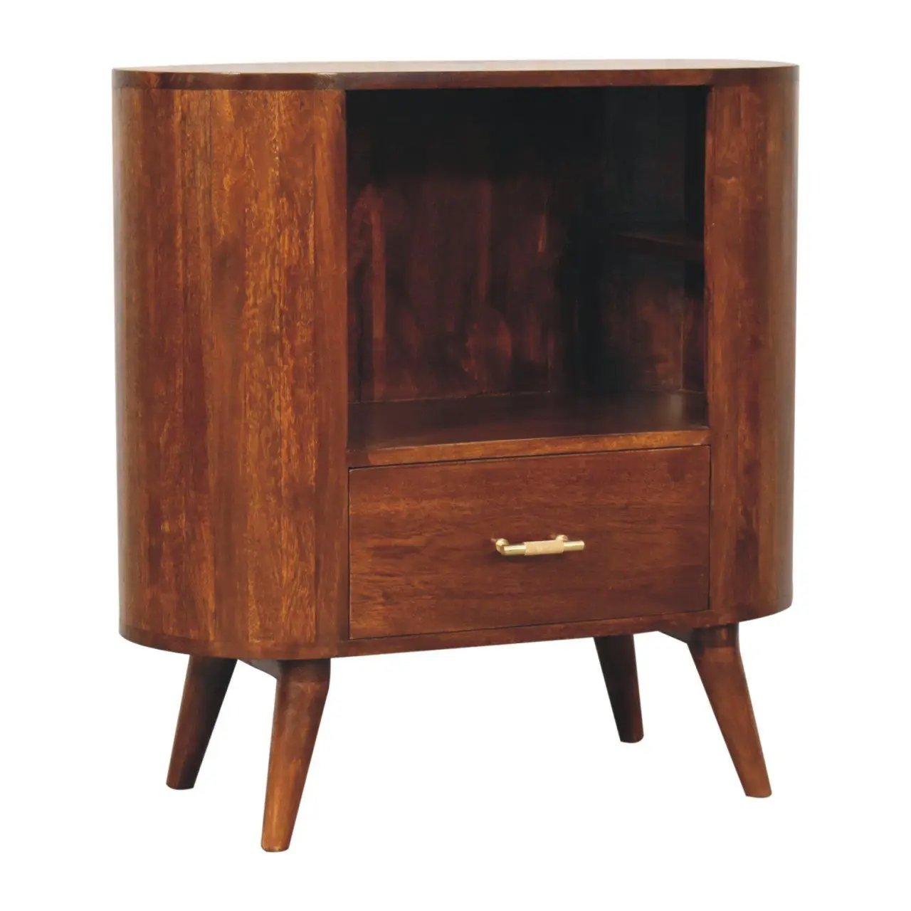 Cortez - T Bar Open Slot Cabinet - Dark Brown by Unique Piece Furniture