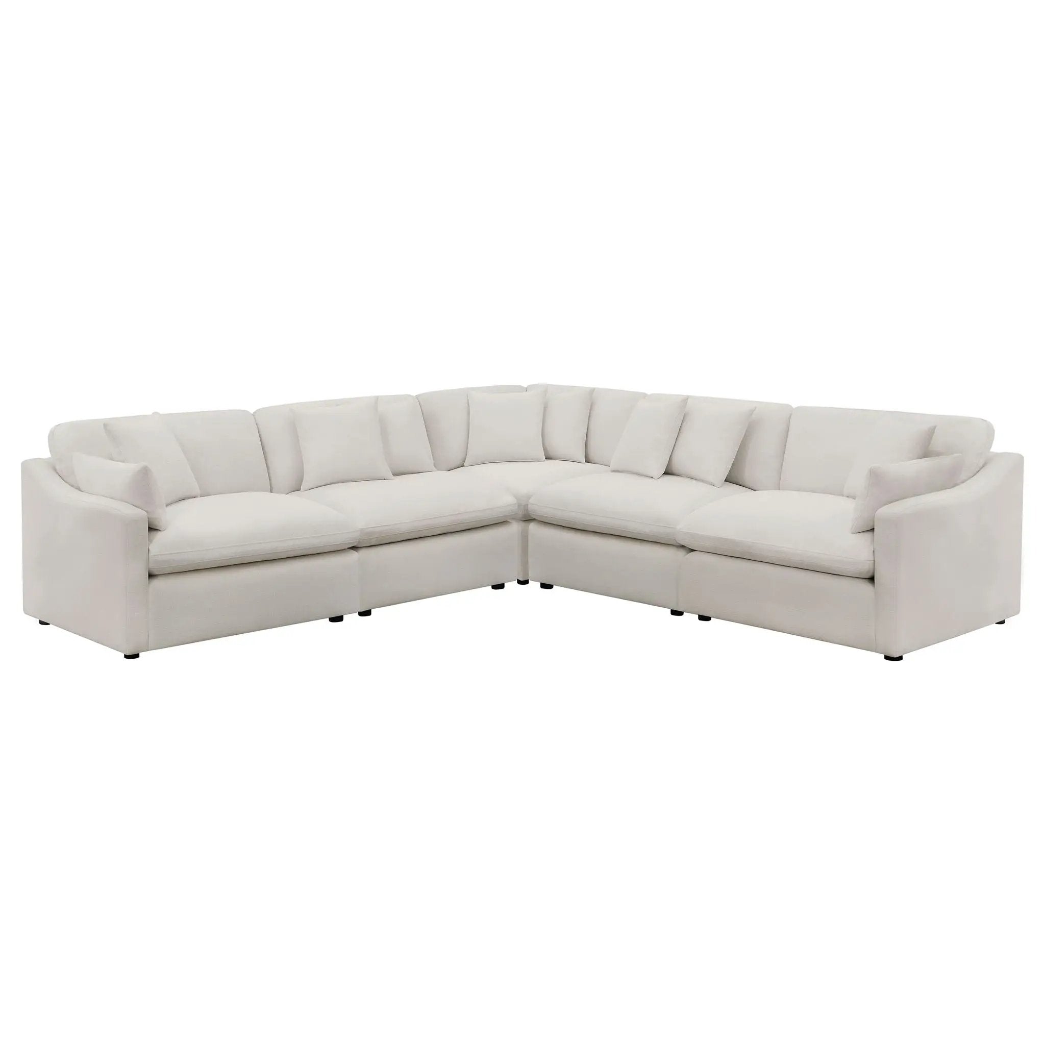 Hobson 5-piece Upholstered Modular Sectional Sofa Ivory by Unique Piece Furniture