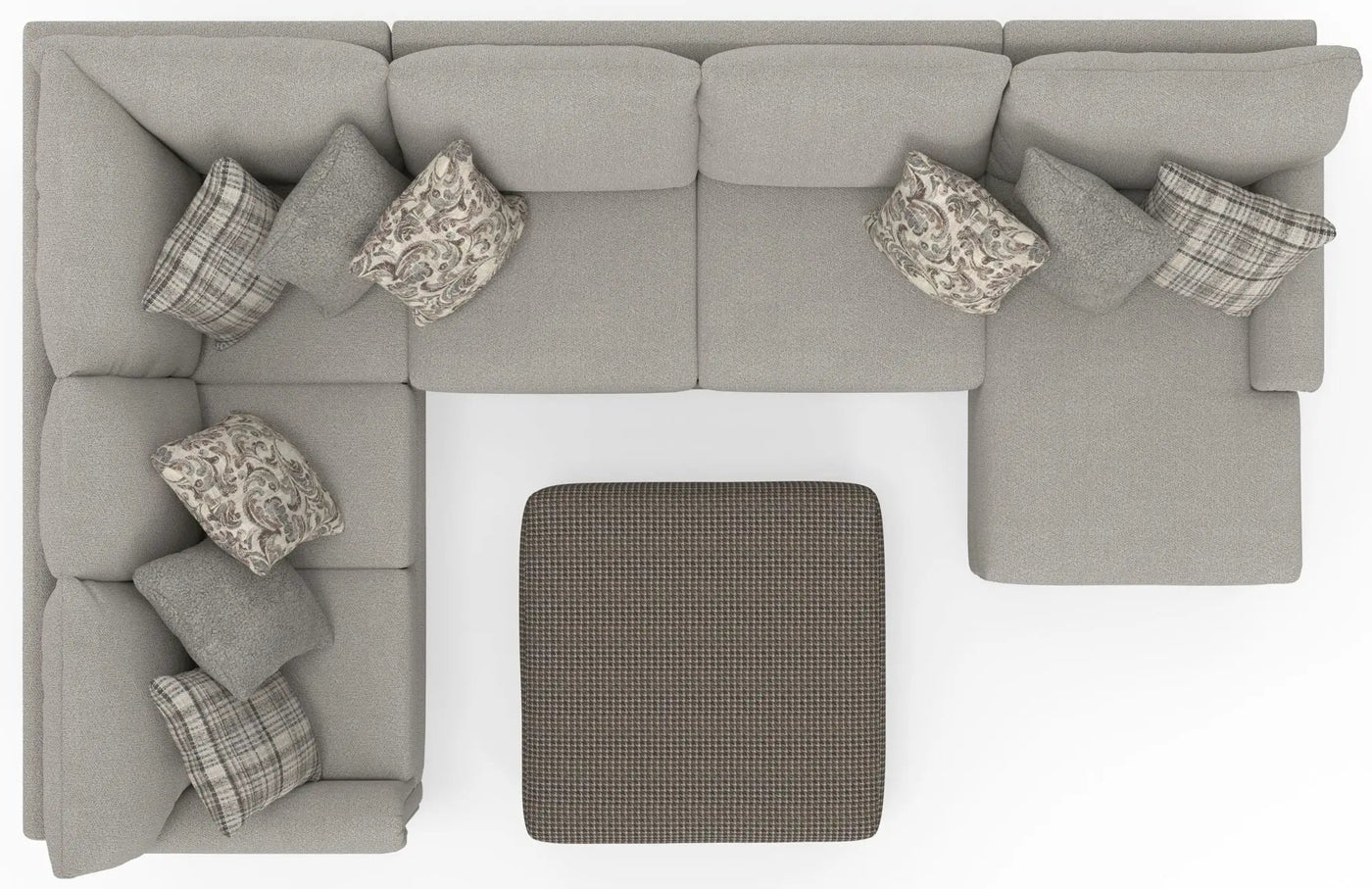 Livingston - Sectional With Comfort Coil Seating, 40" Cocktail Ottoman And Accent Pillows Included by Unique Piece Furniture