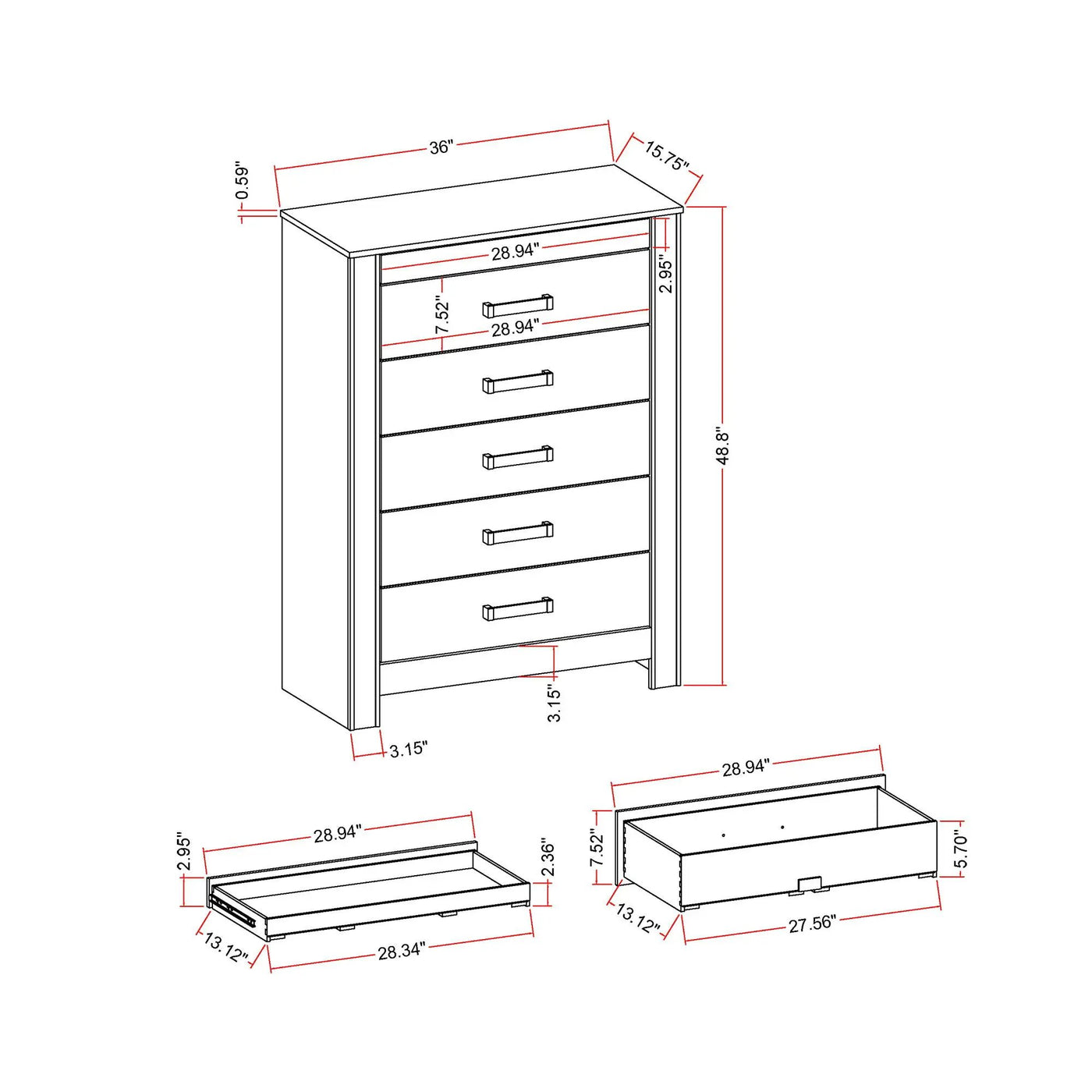 Lorenzo - 5 Piece Bedroom Set With Glittered Detailing by HouseOfZazla