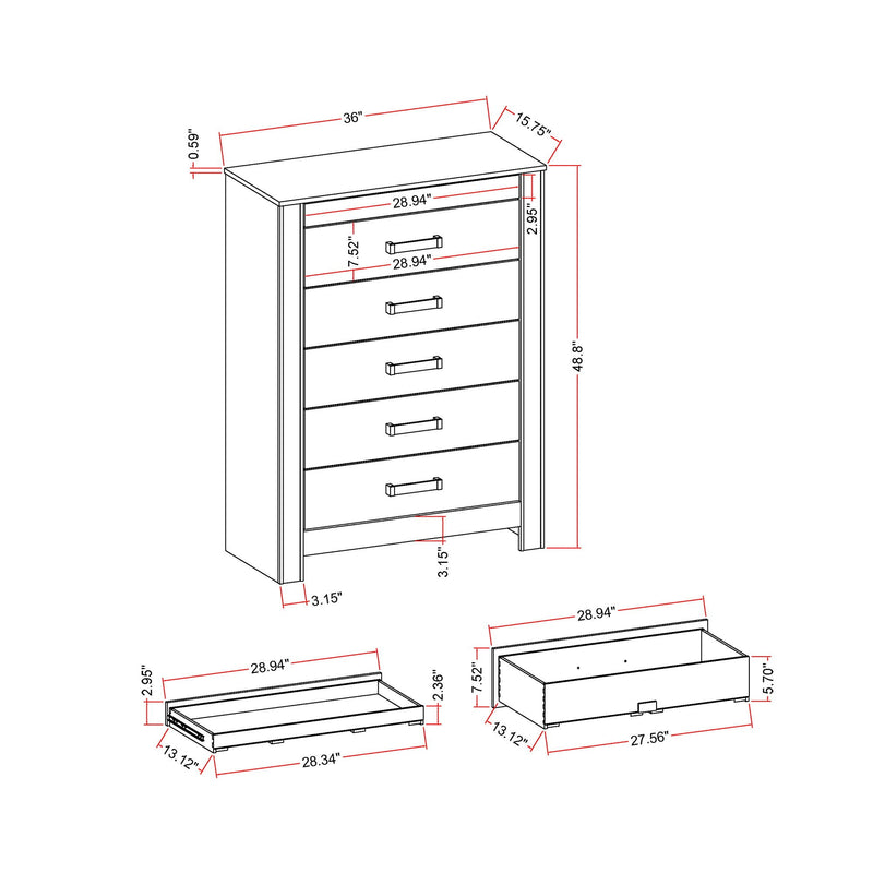 Silver Accent Chest with Hidden Jewelry Compartment and Bar Handle, photo 3 of 7