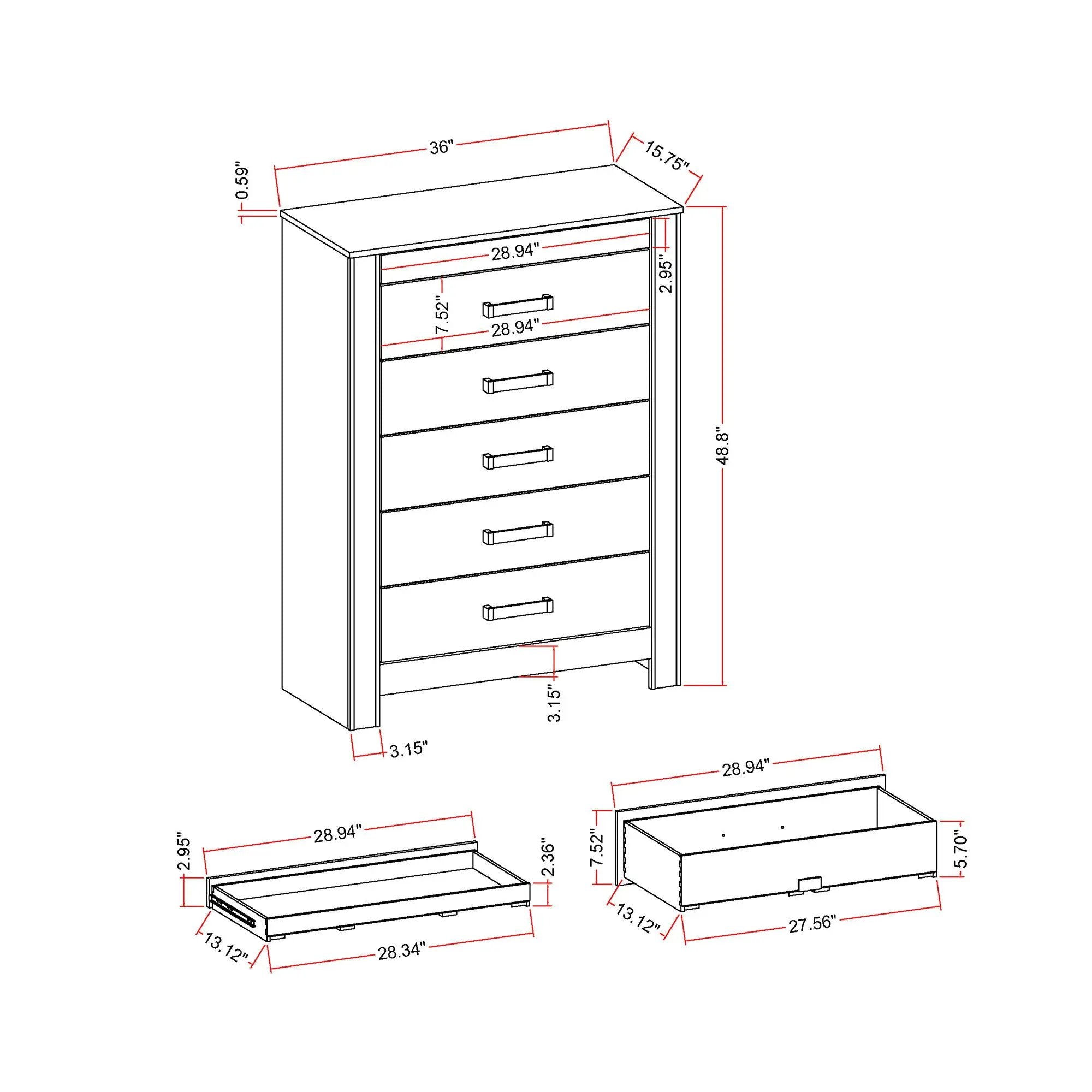 Lorenzo - Chest With Hidden Jewelry Compartment And Bar Handle - Silver by Unique Piece Furniture