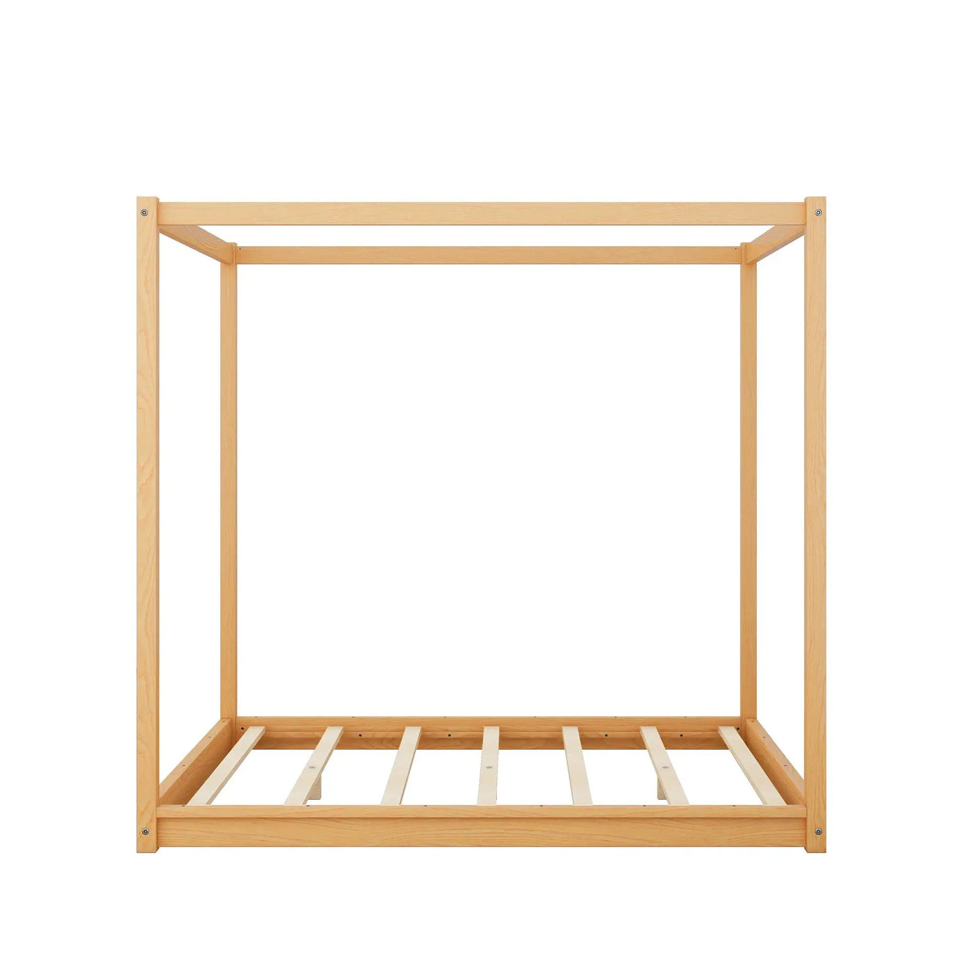 Wood Canopy Platform Bed With Support Legs And Airflow Slats by HouseOfZazla