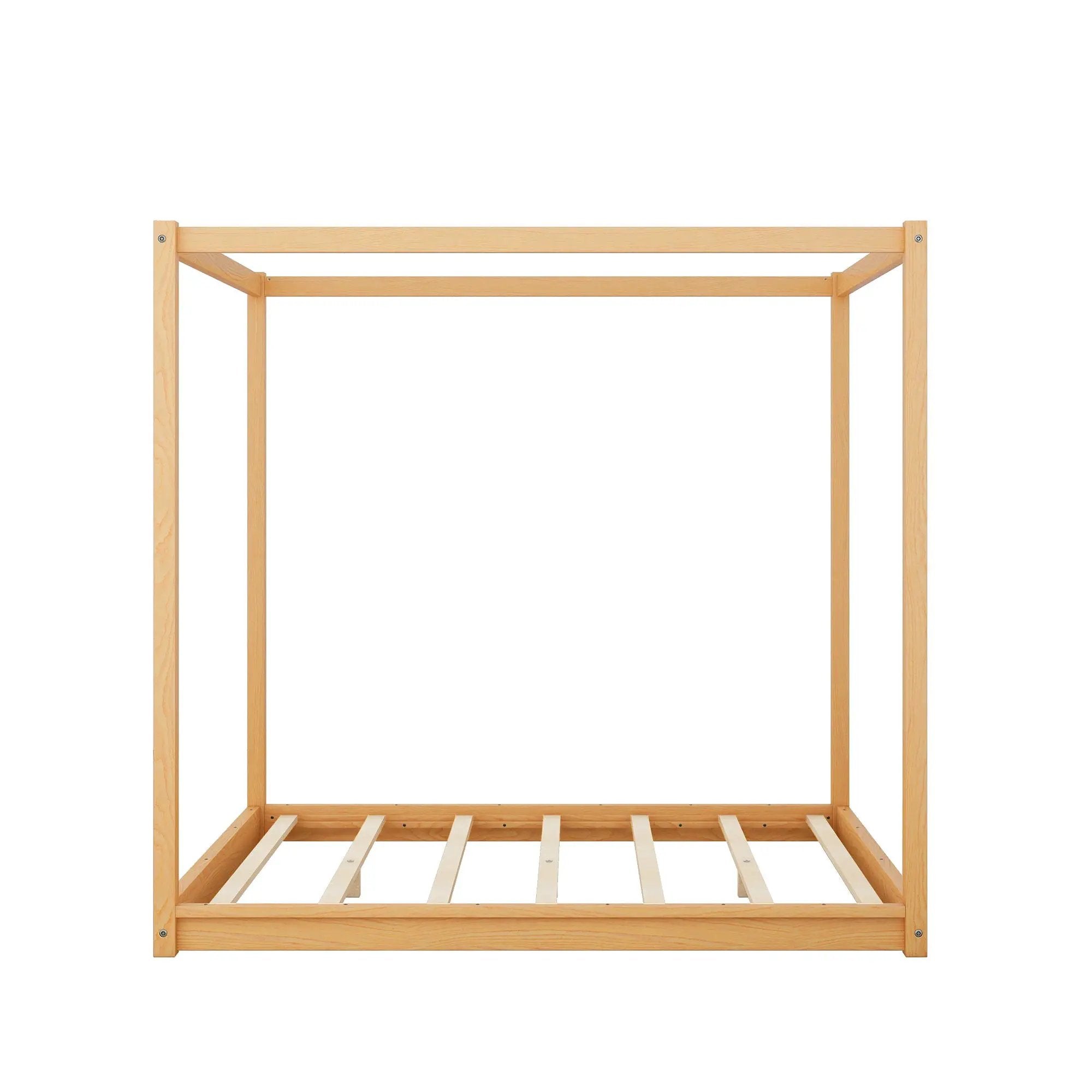 Wood Canopy Platform Bed With Support Legs And Airflow Slats by Unique Piece Furniture