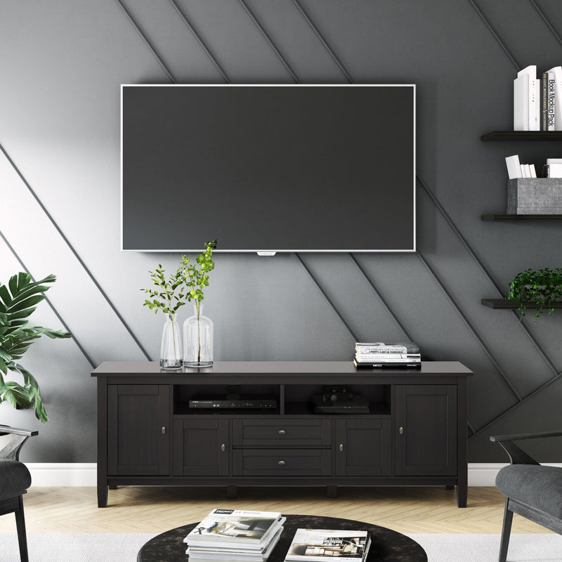 Warm Shaker TV Media Stand with Adjustable Storage - Hickory Brown, photo 3 of 7