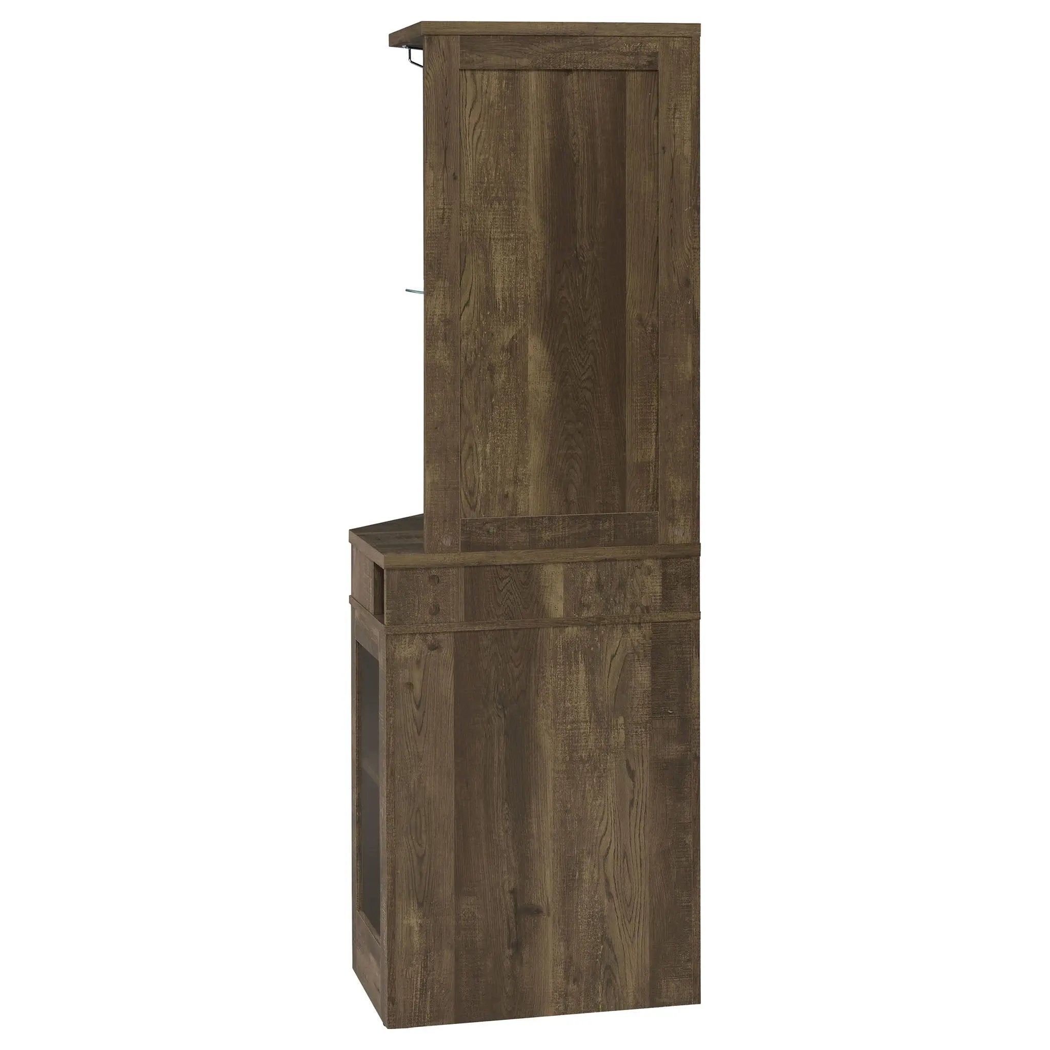 Alviso 1-drawer Corner Home Bar Wine Cabinet Rustic Oak by Unique Piece Furniture