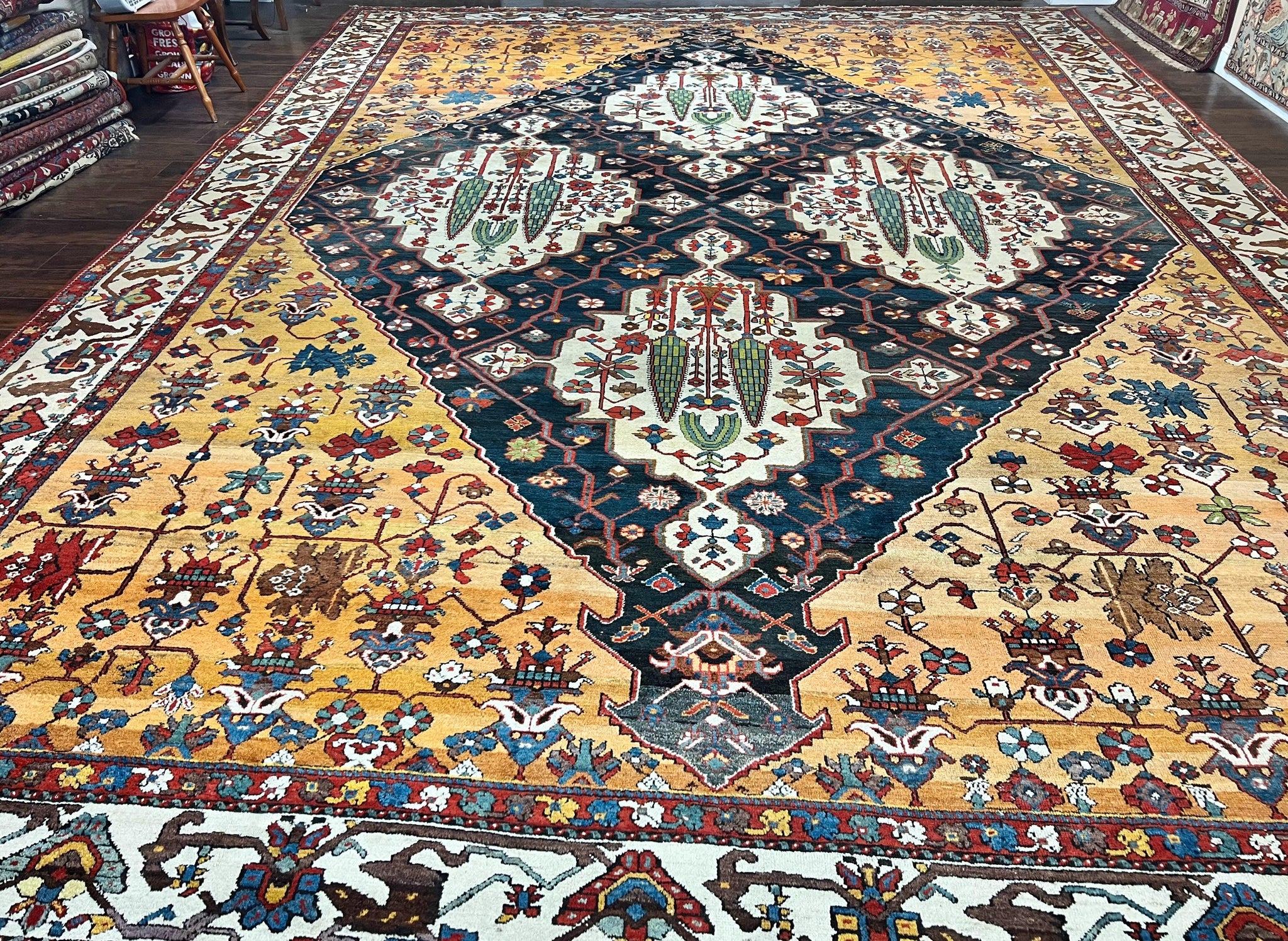 Antique Persian Bakhtiari Rug 14x19 – Rare Palace Size Carpet by Jewel Rugs