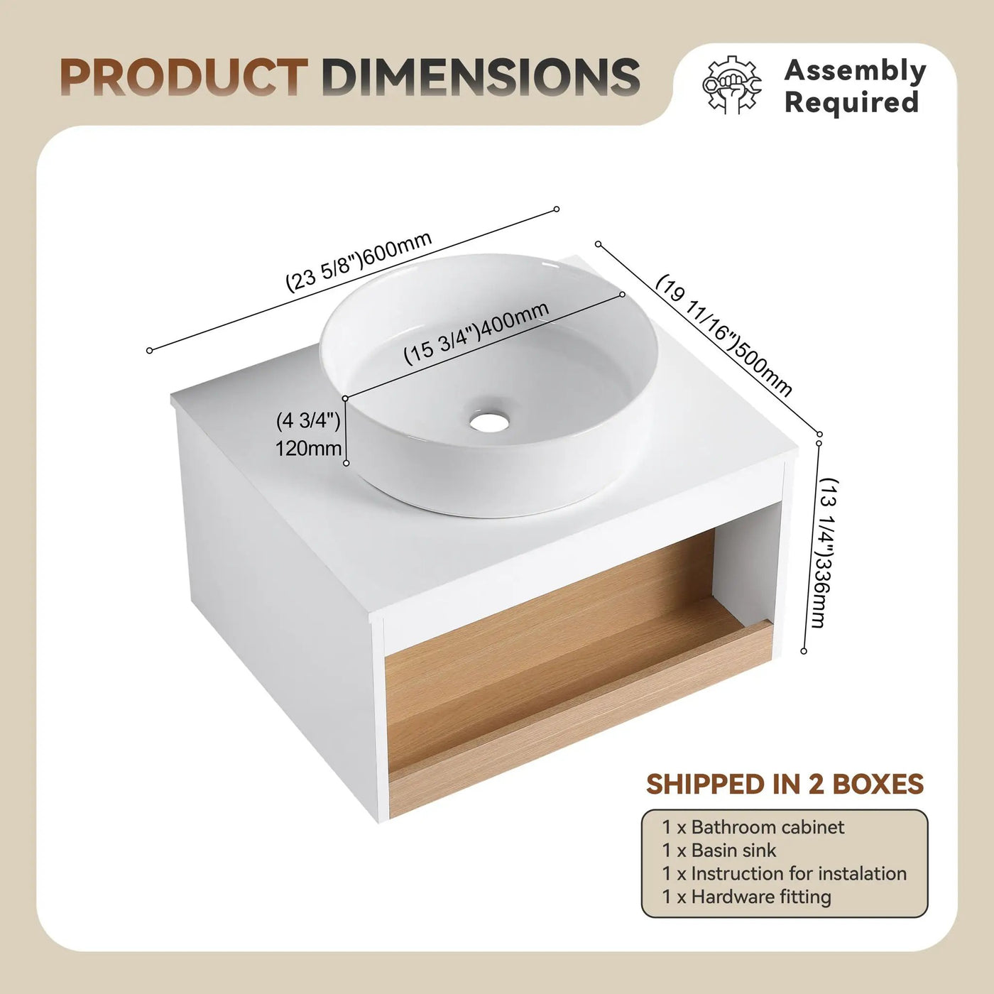Floating Bathroom Vanity With Glossy Round Vessel Sink by HouseOfZazla