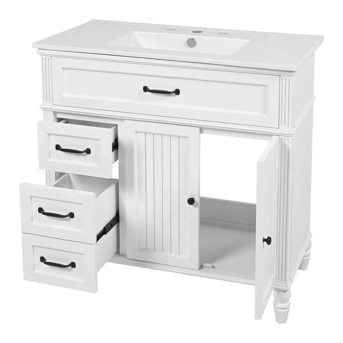 Bathroom Vanity With Sink, Freestanding Cabinet & Drawers by HouseOfZazla