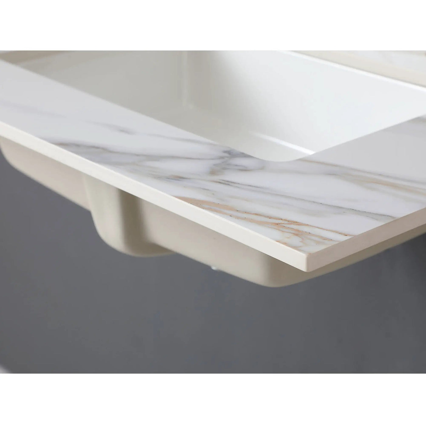 Vanity Top With Undermount Sink And Backsplash, Sintered Stone by HouseOfZazla
