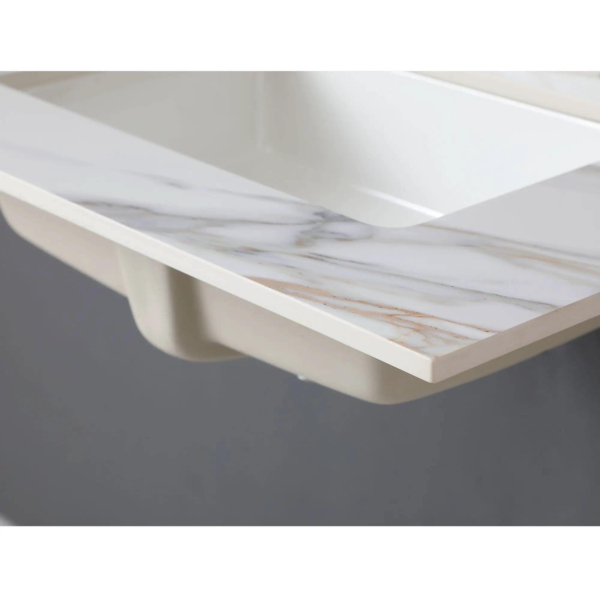 Vanity Top With Undermount Sink And Backsplash, Sintered Stone by HouseOfZazla