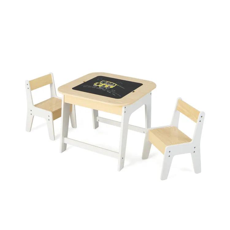 3-Piece Kid’s Room Bundle: Twin Size Wooden House Bed + Kid's Table and Chairs Set + Kids 2-Shelf Bookcase by DirectDeals