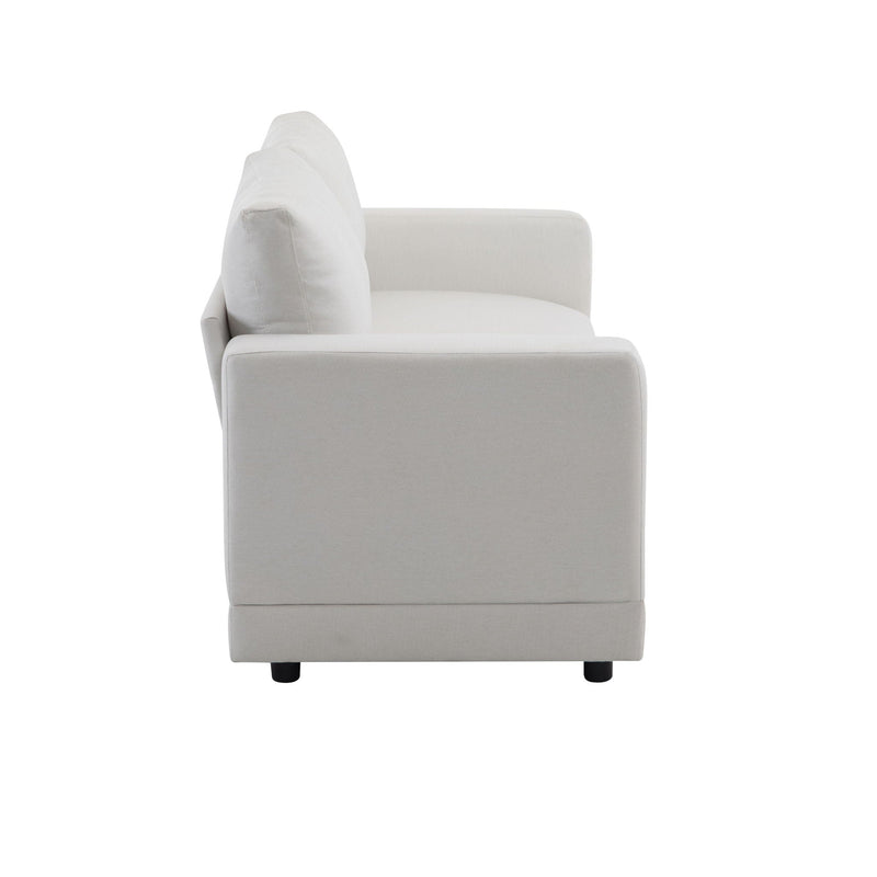 Modern Square Arm Sofa With Soft Fabric Upholstery, Deep Cushions by HouseOfZazla