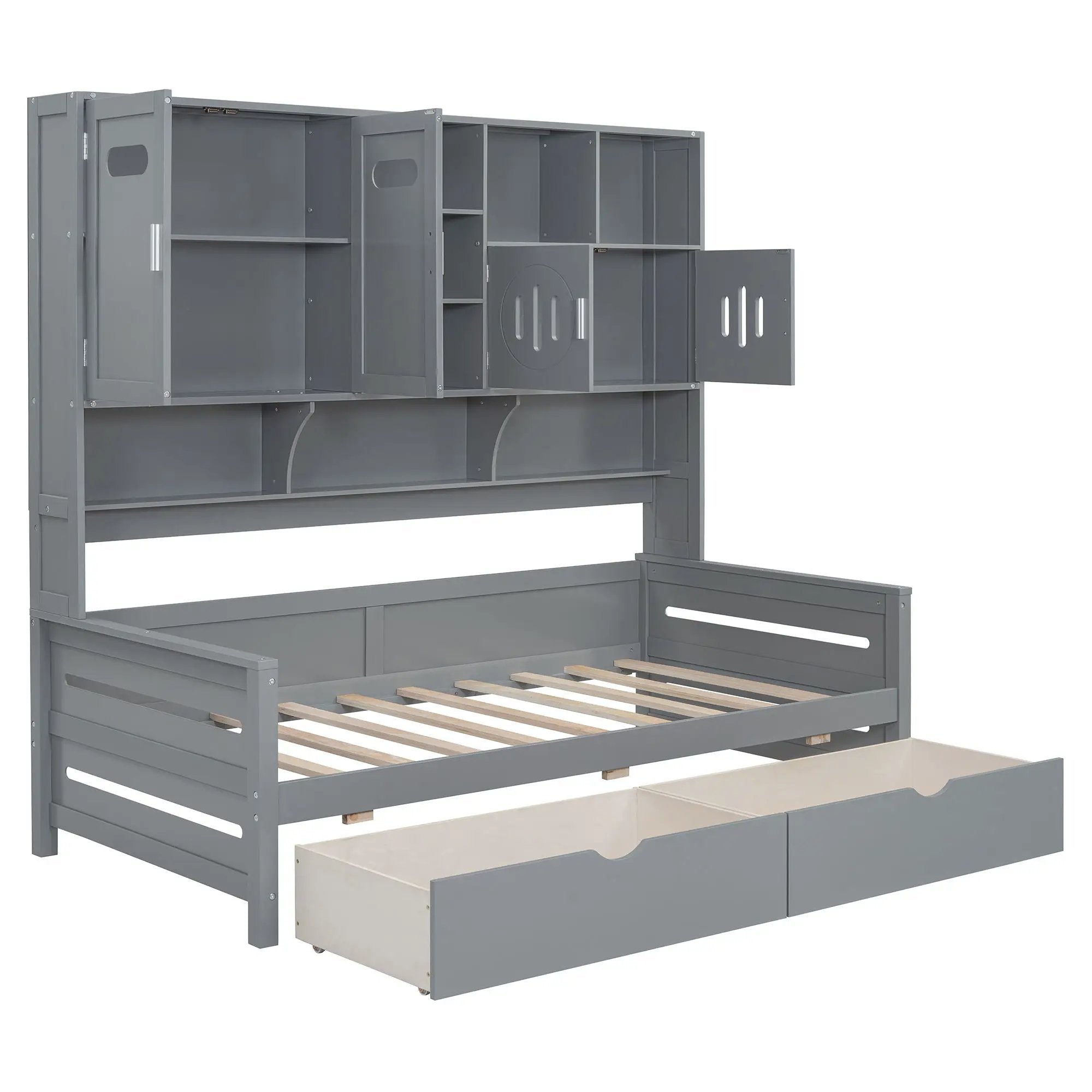 Daybed With All-In-One Cabinet And Shelf by HouseOfZazla