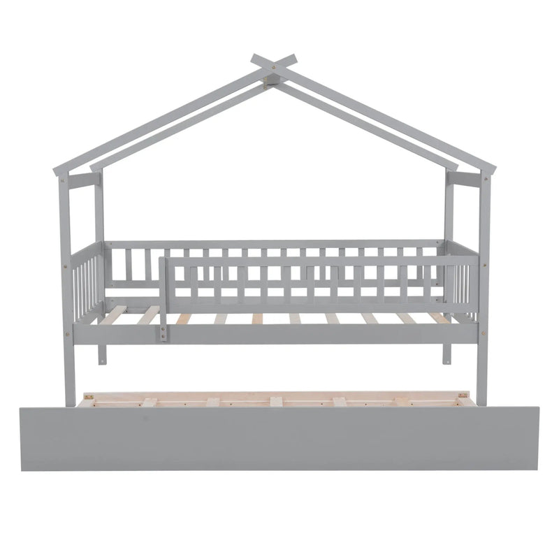 Creativity House Bed With Twin Size Trundle by HouseOfZazla