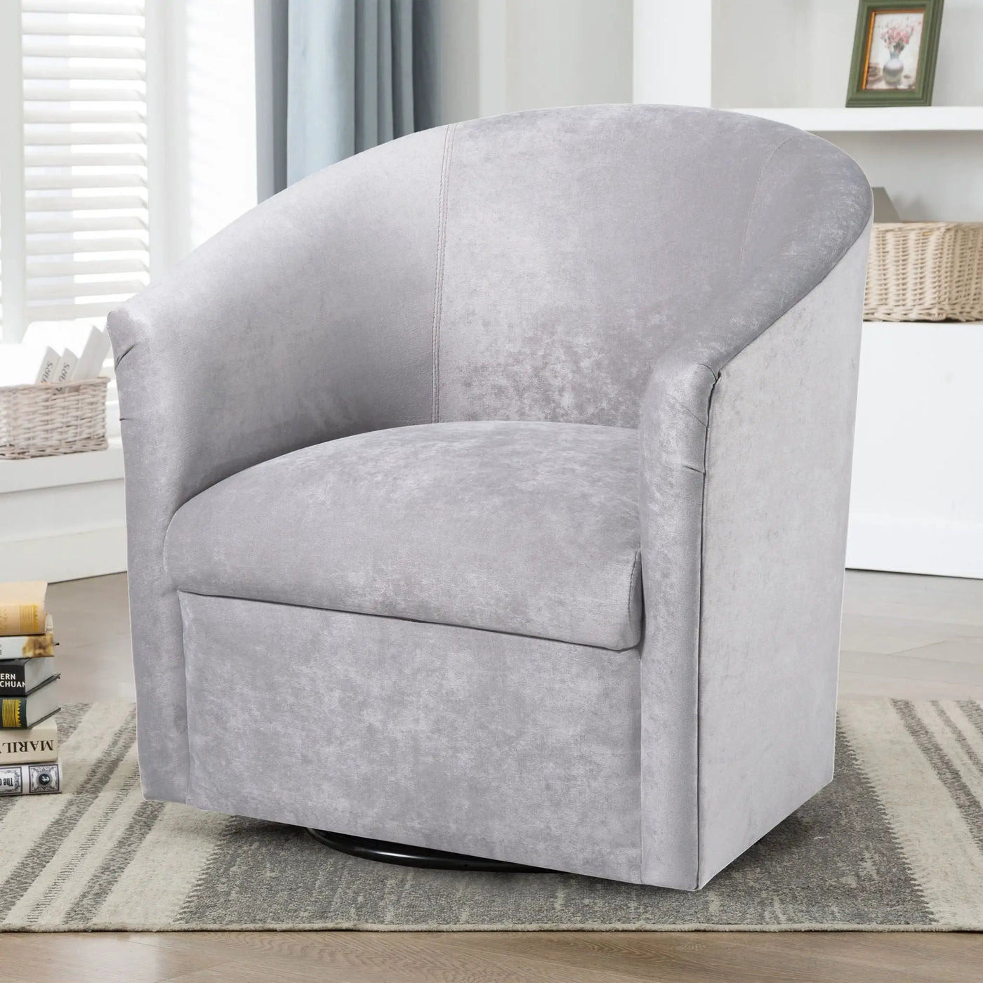 Eden - Swivel Chair With Upholstery And Hardwood Frame by HouseOfZazla