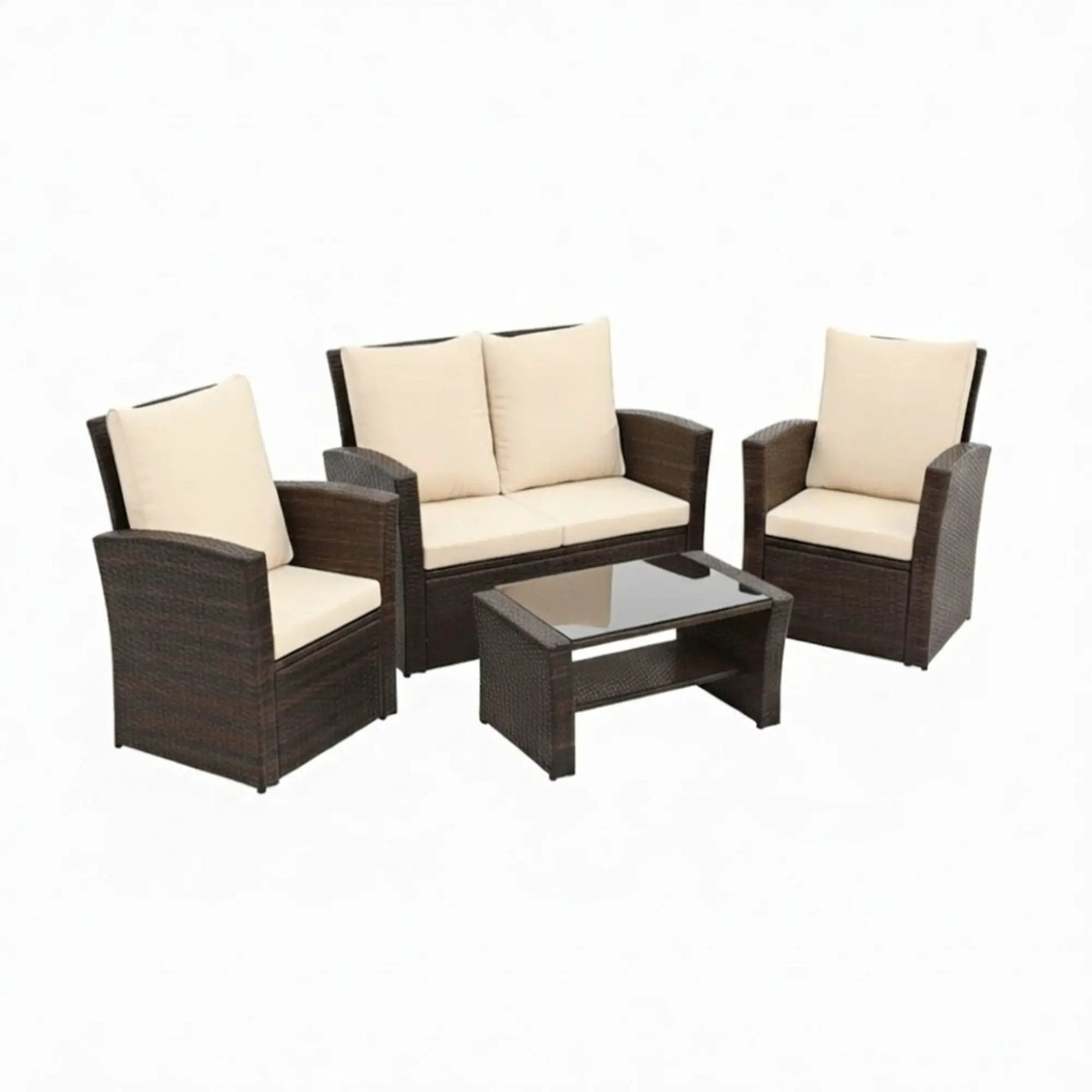 Modern Patio Set With Table And Cushions by HouseOfZazla