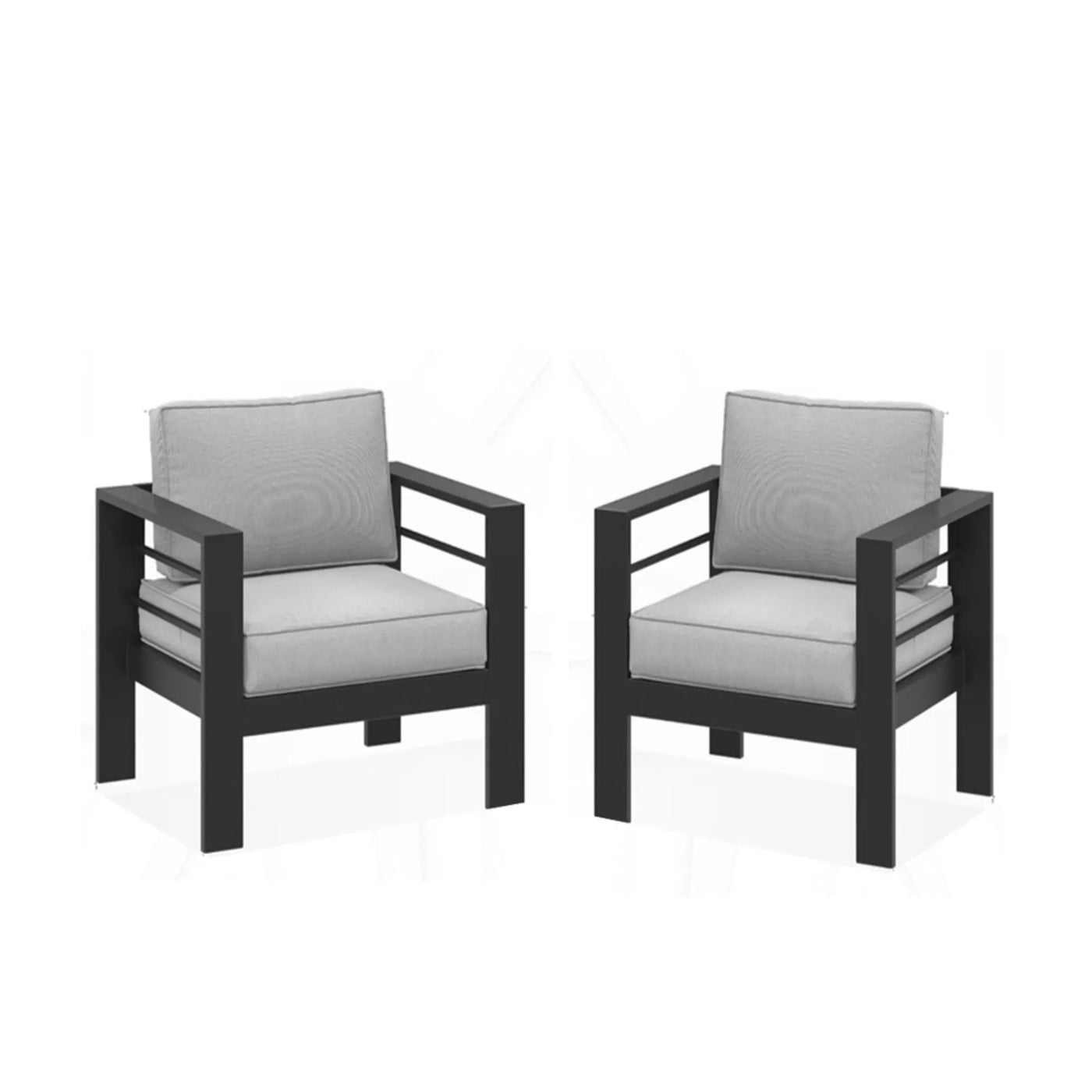 Modern All-Weather Patio Armchairs With Thick Cushions (Set of 2) by HouseOfZazla