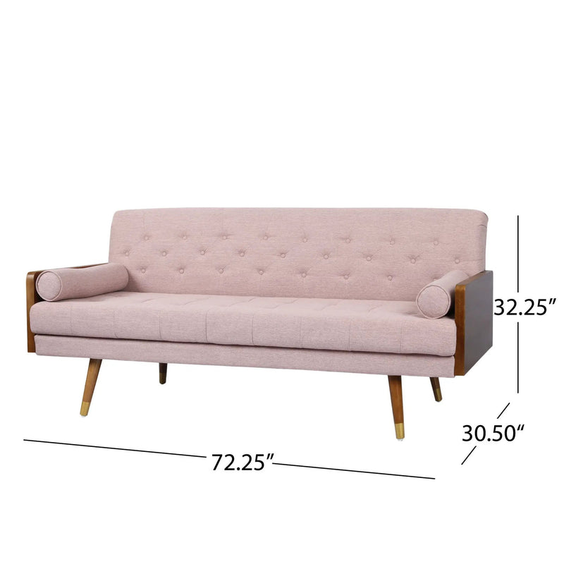 Aidan Mid Century Modern Tufted Fabric Sofa by HouseOfZazla