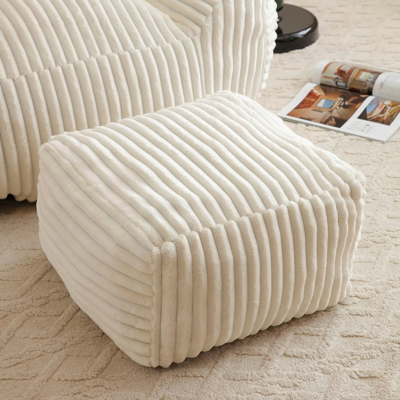 Giant Bean Bag Chair With Armrests And Footstool by HouseOfZazla