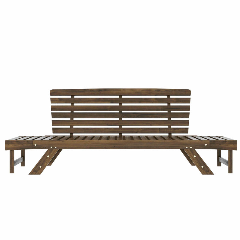TOPMAX Outdoor Adjustable Patio Wooden Daybed Sofa Chaise Lounge by HouseOfZazla