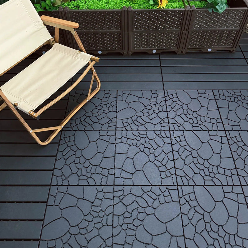 Stone Texture Patio Deck Tiles, Diy Module Interlocking Decking Floor Tiles by HouseOfZazla