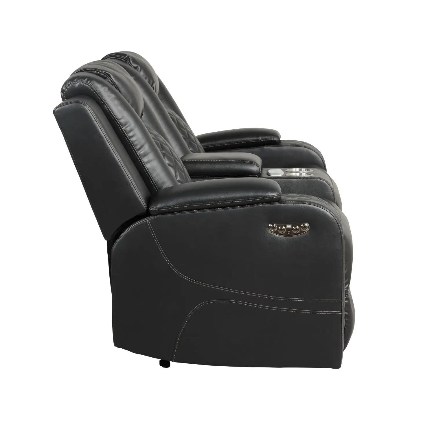 Benz - Power Reclining Loveseat With LED Lighting And Built In USB by HouseOfZazla
