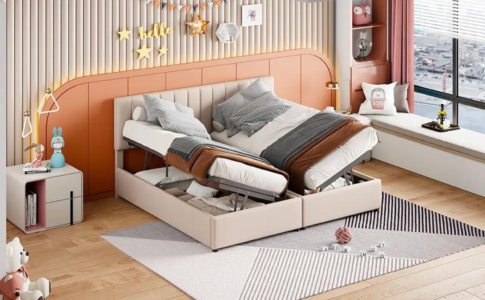 Upholstered Platform Bed With A Hydraulic Storage System by HouseOfZazla